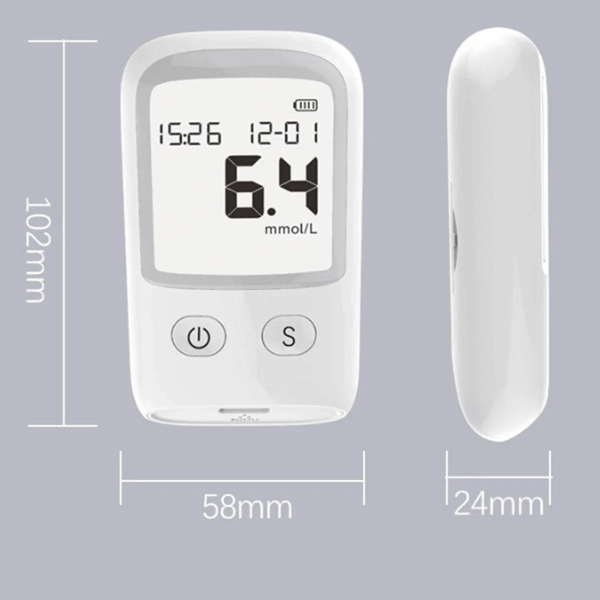 Glucose Monitor Kit – LCD Display, 25 Test Strips & 25 Lancets Included