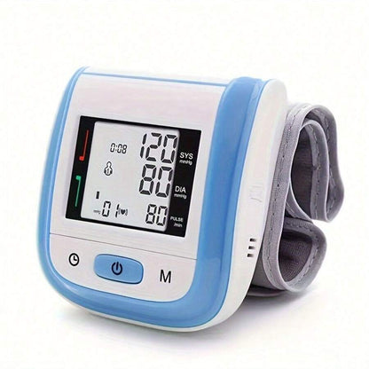 Digital Wrist Blood Pressure Monitor – LCD Screen, Voice, Portable Case