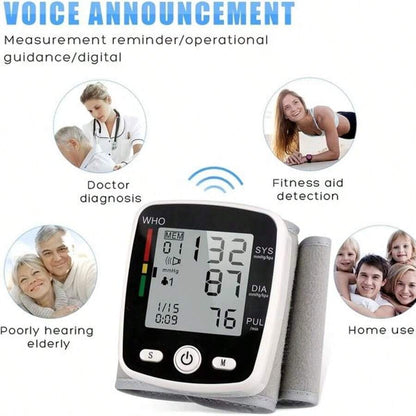 Hot 🔥Wrist Blood Pressure Monitor with USB Charging & Memory