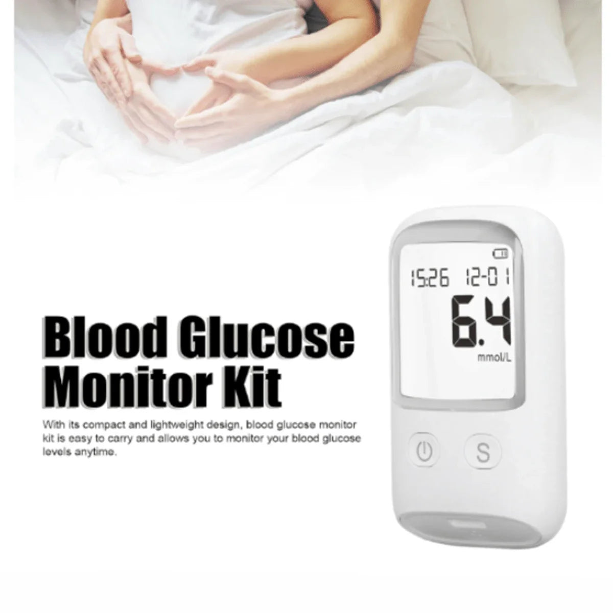 Glucose Monitor Kit – LCD Display, 25 Test Strips & 25 Lancets Included