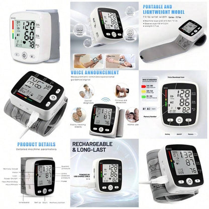 Hot 🔥Wrist Blood Pressure Monitor with USB Charging & Memory